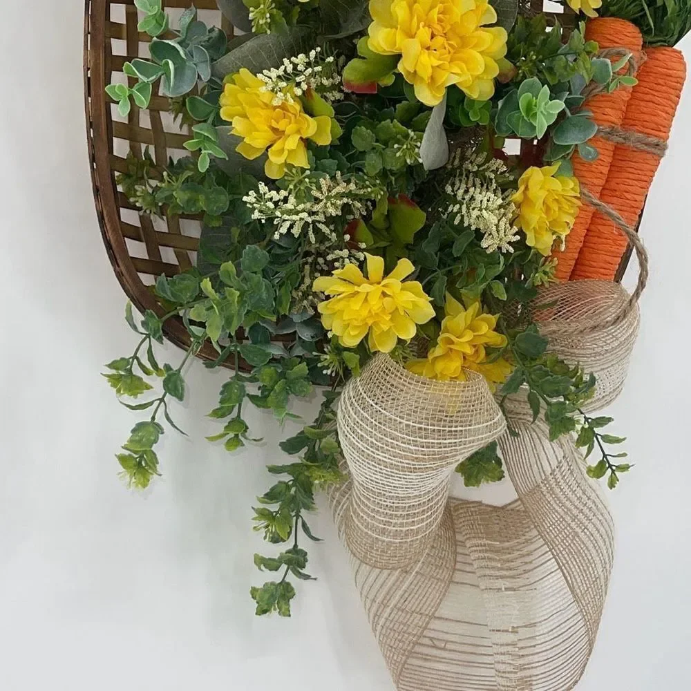Floral Spring‎ Easter Tobacco Basket Wall Door Decoration Handmade